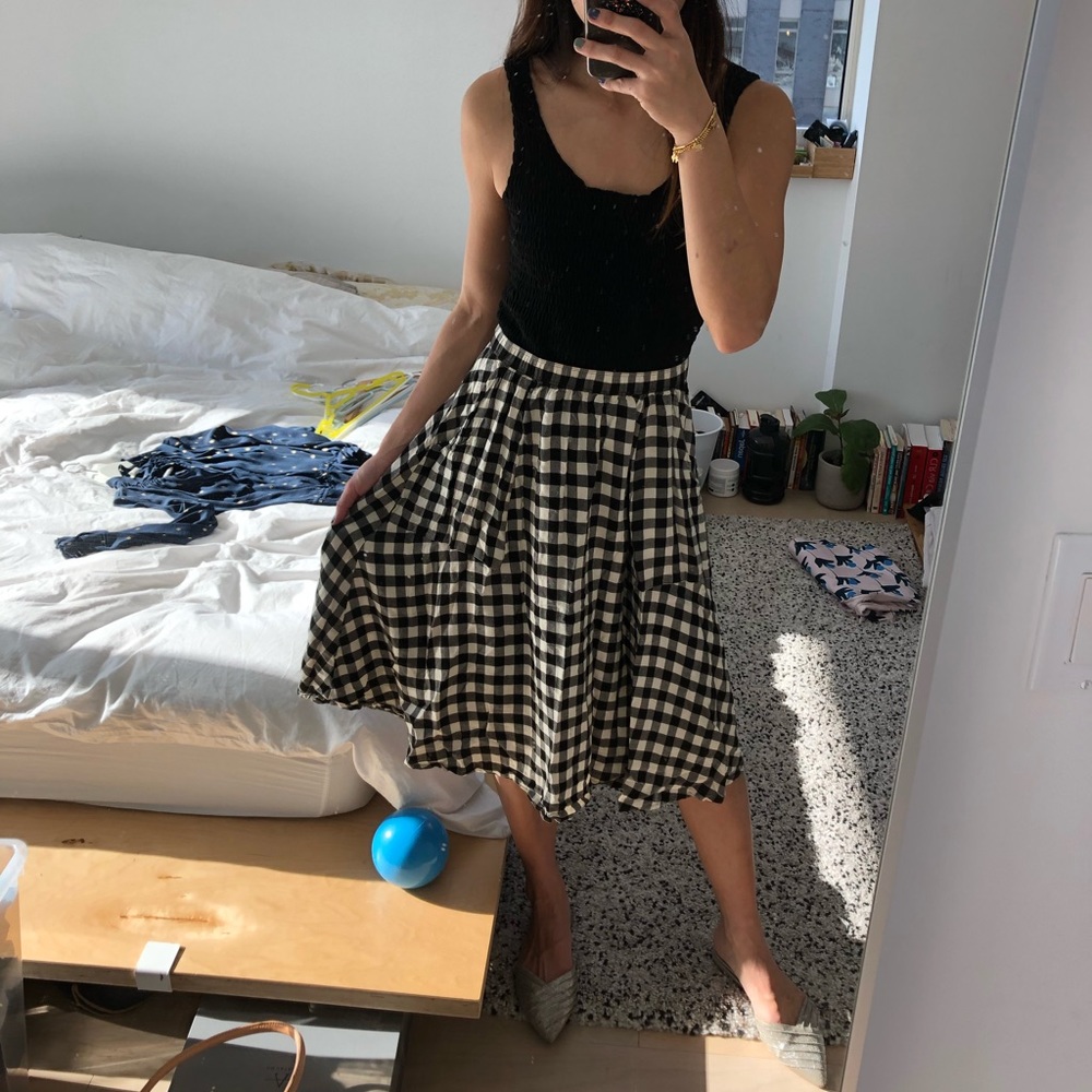 Madewell Gingham Skirt With Pockets Size S